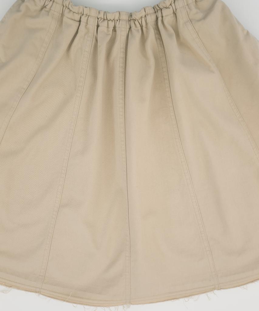 Pabeo Panel Flare Skirt (Raw Beige)