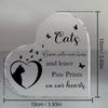 2D Flat "Cats Come Into Our Lives and Leave Paw Prints on Our Hearts" Heart-Shaped Acrylic Memorial Desktop Decorative Plaque, Suitable for wall decor