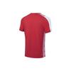 Li Ning Color Block Logo Print Round Neck Short Sleeve T-Shirt Unisex Tops Cinnabar-Red AAYT055-2