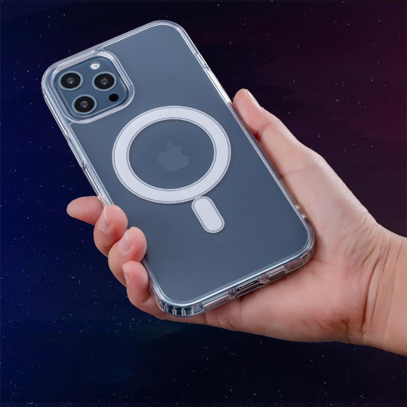 Magnetische Saugnapf-Telefonhülle für Apple 13/14 mit kabellosem Laden und Fallschutz.