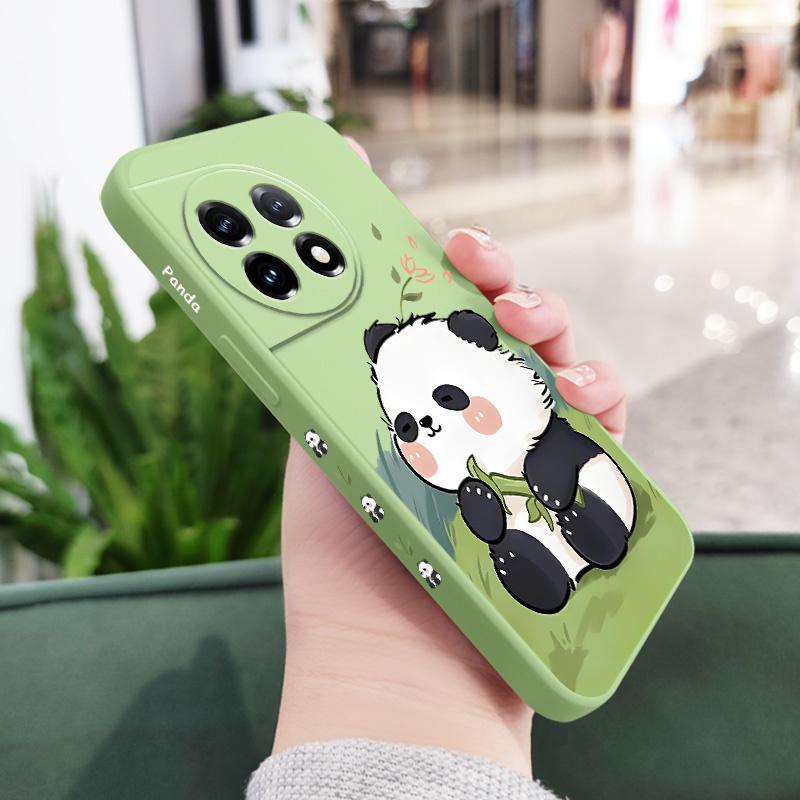 Baby Panda Phone Case For Oneplus 13 13R 12 12R 11 11R 10 10R 10T 9R 9RT 9 8T 8 7 7T Pro 5G Liquid Silicone Cover