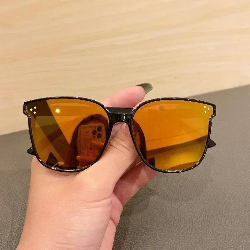 Classic UV400 Sunglasses for Kids Girls Colorful Mirror Metal Frame Eyewear Stylish Children Glasses