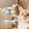 Cat Shaped Opening Adjustable Rings Alloy Material Finger Rings Gift for Women