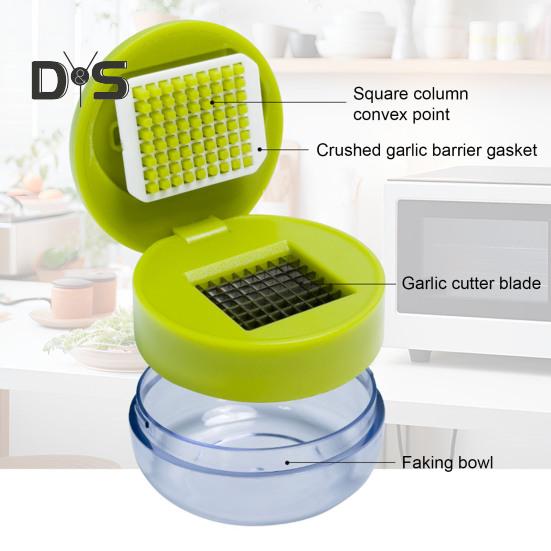 Garlic Press Stainless Steel Manual Mincer Slicer Grater Compact Garlic Chopper Kitchen Gadget for Home Restaurant