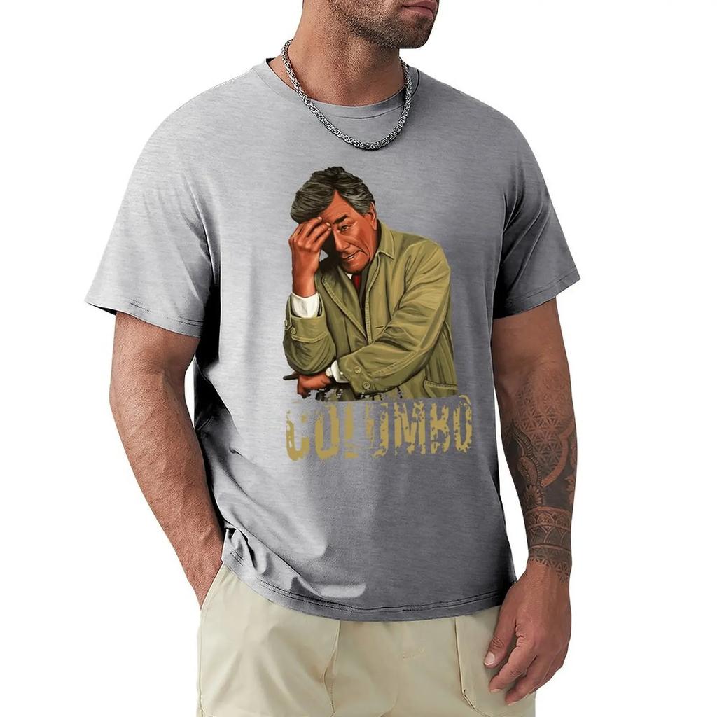 Columbo Retro Peter Falk Tričko Harajuku Krátký rukáv Tričko 100% Bavlna Grafické tričko Topy