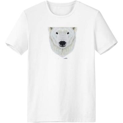 White Northern Wild Polar Bear Animal T-Shirt Workwear Pocket Short Sleeve Sport Clothing