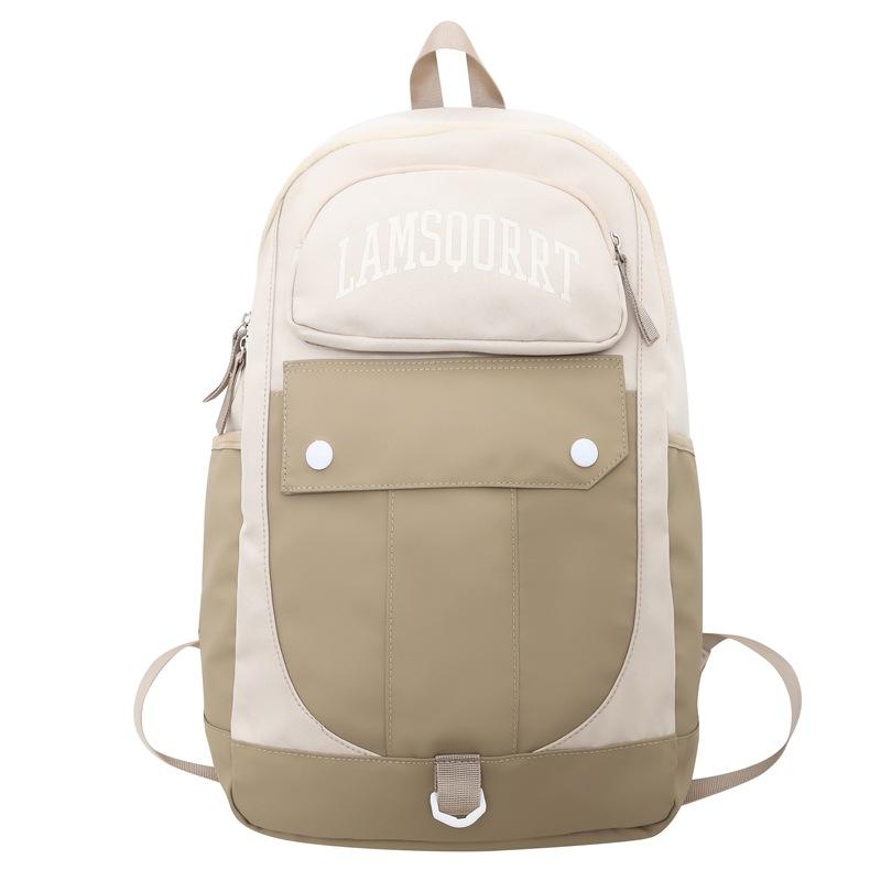 

The Japanese and Korean version of the campus style is simple and colors, and the large-capacity student schoolbag is a new commuter travel backpack. хаки