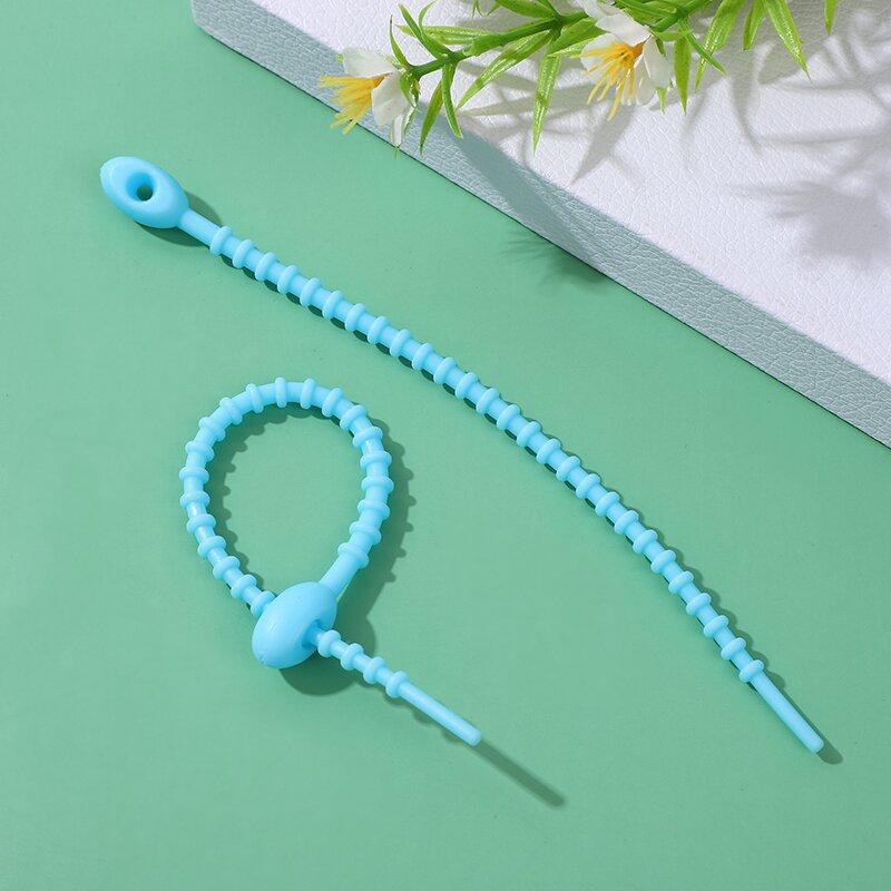 12cm Multicolor Silicone Cable Ties Reusable Adjustable Wire Organizer Straps Durable Cord Management Holders for Home Office Computer Cable Storage