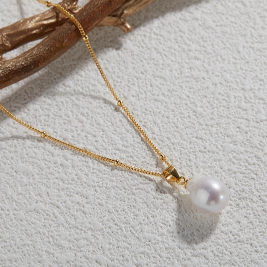 S925 Sterling Silver Natural Baroque Pearl Necklace Women'S Niche French Premium Clavicle Chain