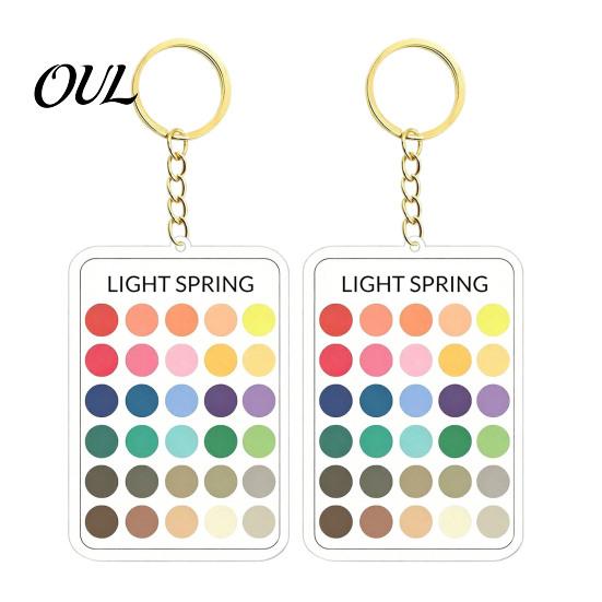 Kleiderschrank Farbabgleicher 2 Stück Palette Schlüsselanhänger Anhänger, Klares Acryl Saisonanalyse Muster Schlüsselanhänger, Karte, Geschenke für Modefans Make-up Guide