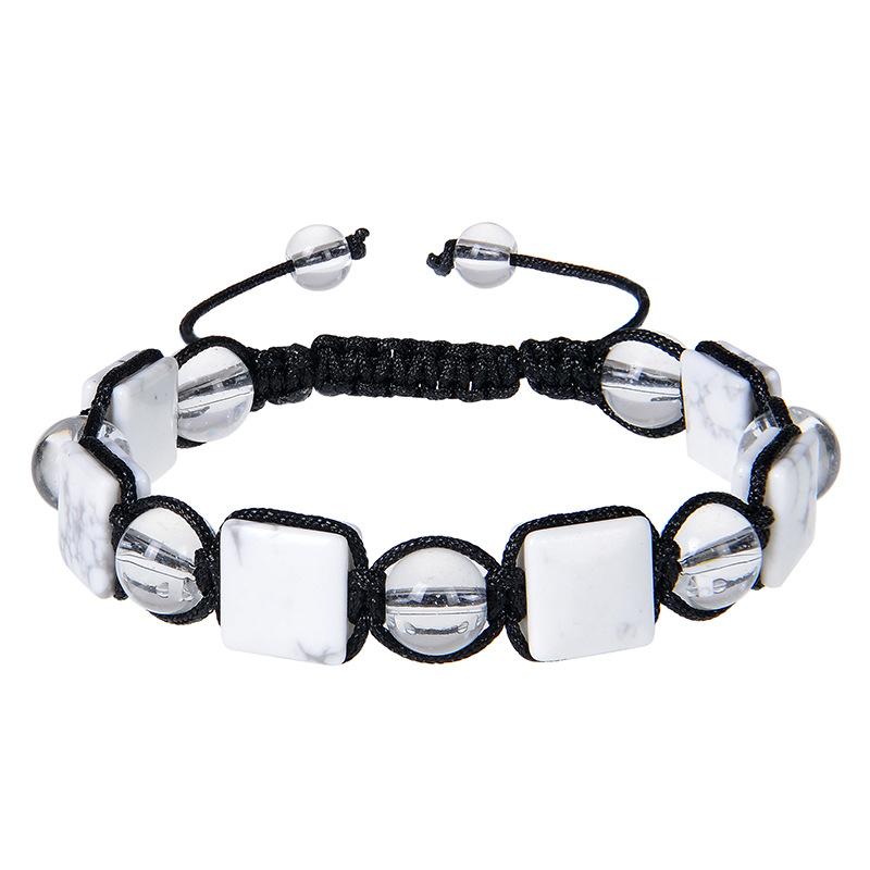 JYL TS Bracelet Men s  Irregular Beads Embrace Uniqueness & Strength white turquoise