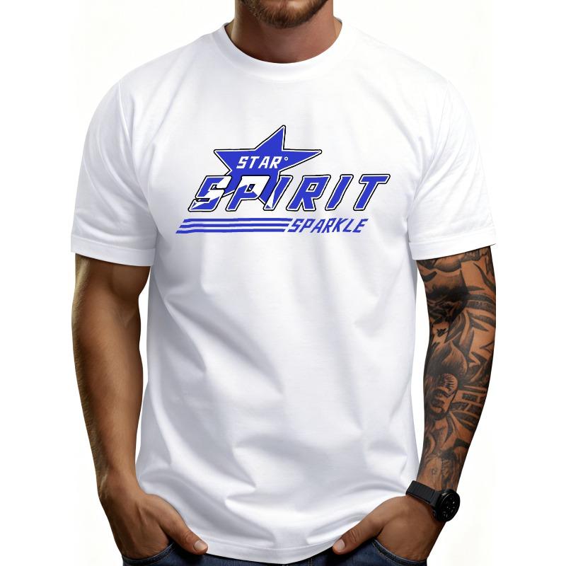 European Size Casual Style Men's T-Shirt Star Spirit Sparkle Graphic Design Summer Wear Gift for Friends