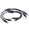 2 Output Power Supply Splitter Cord, 18AWG Male 5.5x2.5mm 5.5x2.1mm Splitter Cable for Security Cameras, LED Light