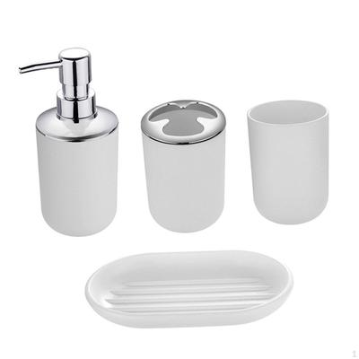 Bathroom Accessories 4 Pieces Set Decorative Modern Housewarming Gift Soap Dispenser Mouthwash Cup