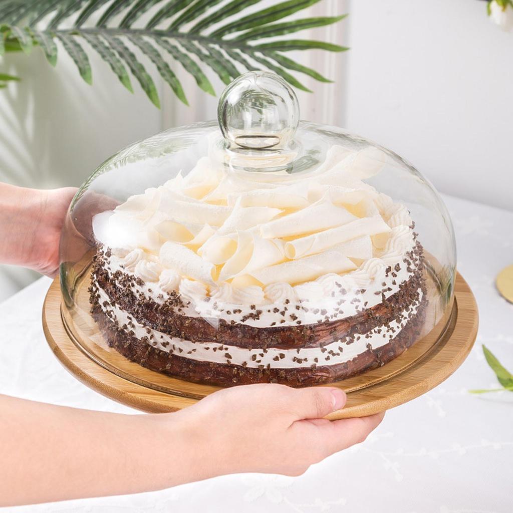 Serving Set Yes Lid Dome Cheese Cloche Dome Serving Tray Organizer Cake Stand Bread Fruit Plate Display Holder for Party Cheese