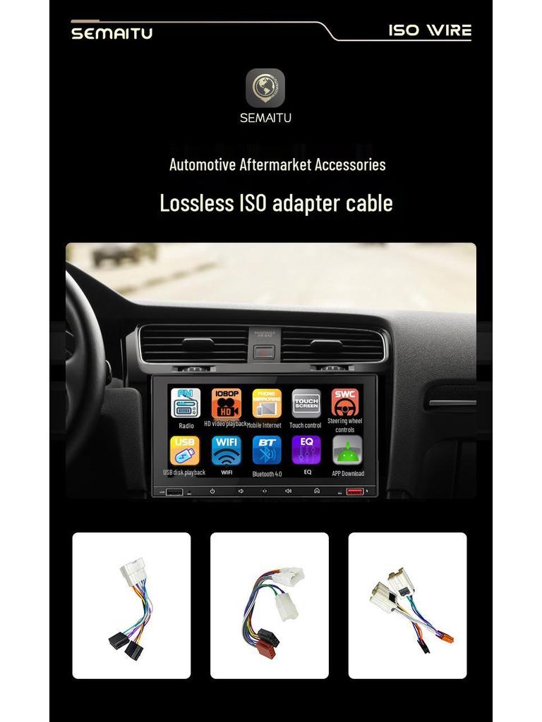 Universal ISO to Nissan Double-Head Adapter for Toyota, Hyundai, and Nissan CD Player Connection