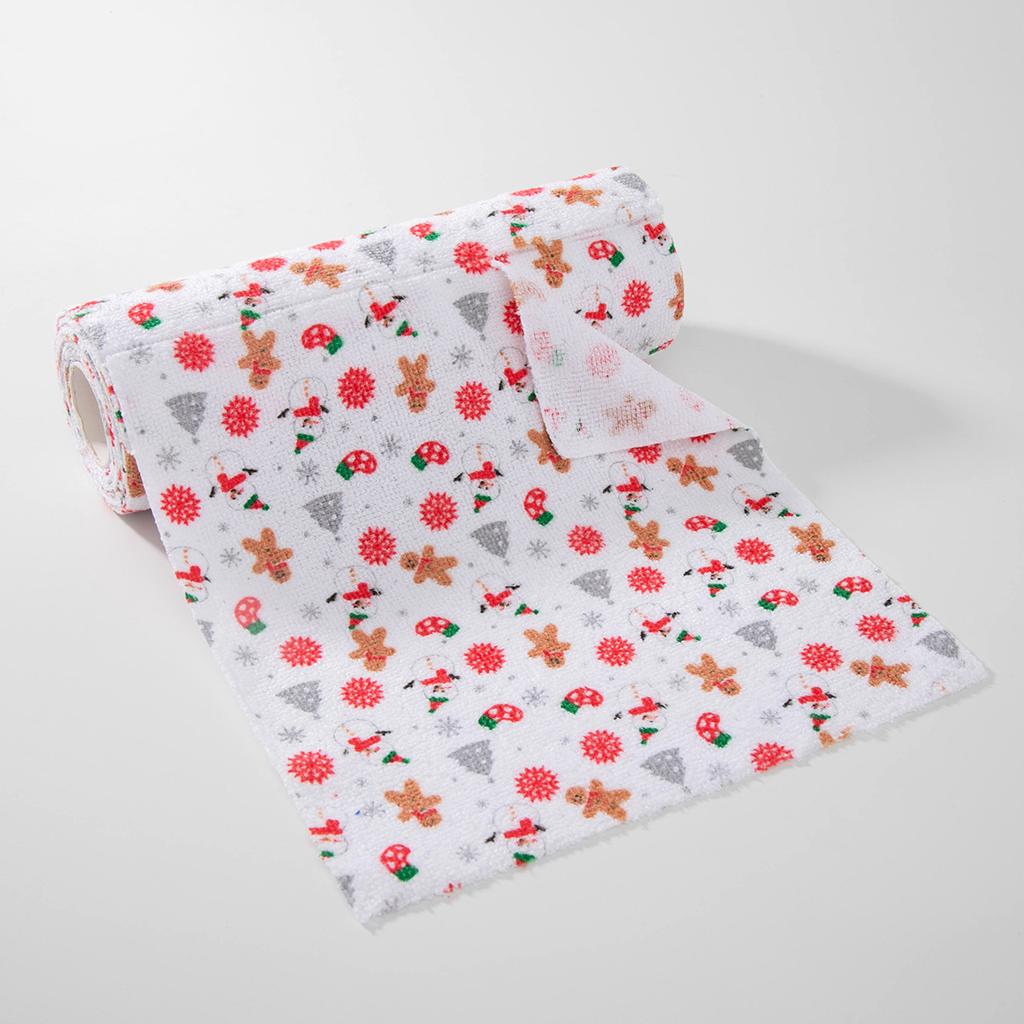 Christmas hand-torn rag, English plastic-sealed kitchen lazy rag, multifunctional housework cleaning towel
