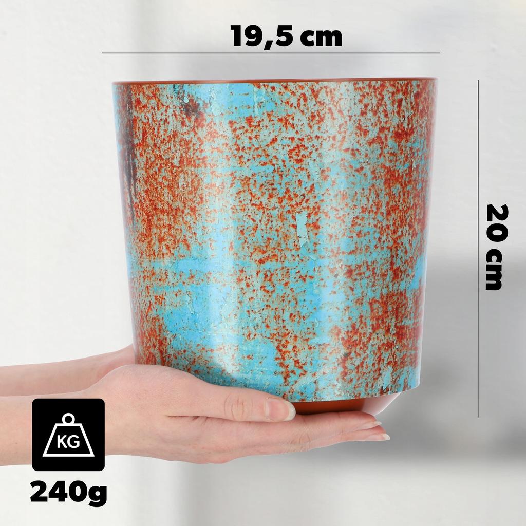 KADAX Flowerpot Cover for Flowerpot Rusty Flowers 19x20cm