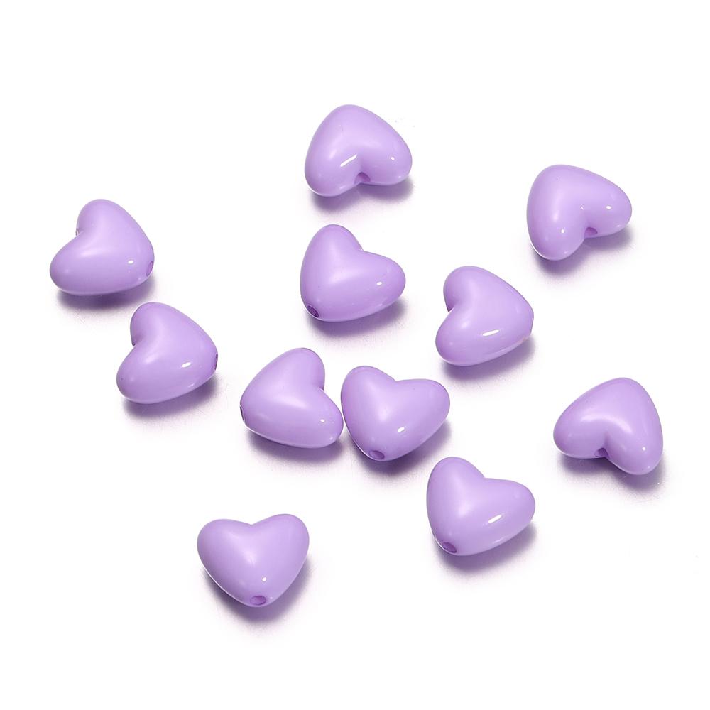 50pcs/Lot Heart Shape Acrylic Loose Spacer Beads for DIY Bracelet Necklace Jewelry Making Accessories Supplies Wholesale