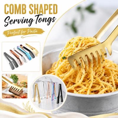 Edelstahl Nudelsalat Zange Lebensmittel Servierklemme Küchenwerkzeug Spaghetti Gabel Stil Griffwerkzeug für den Heim- und Restaurantgebrauch