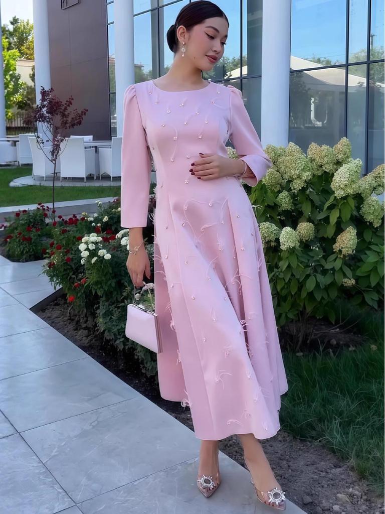 2025 Summer Pink French Fairy Slimming Long Dress