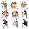 Lifelike Toilet Wall Art Halloween Bathroom Sticker, Cute Ghost Witch Cat Decal, Spooky Decorations Skeleton Are You Pooping Sticker for Decor Cartoon