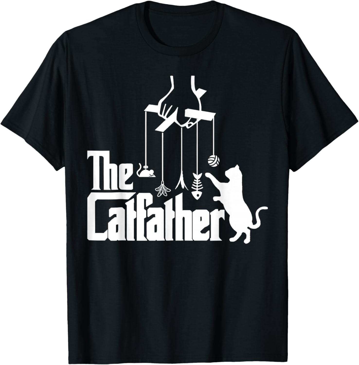 Funny Cat Dad Life The Catfather Fathers Day Mens Vintage T-Shirt Mens Womens Tees Top unisex T-Shirt Mens Womens Tees Top XL