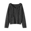 Autumn And Winter New Worsted Wool Hooded Knitted Sweater Long-Sleeved Women'S Solid Color Loose Pullover Bottoming Shirt Top
