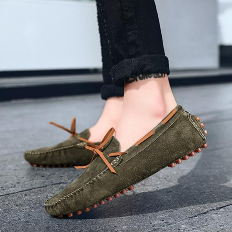 Men's Casual Shoes Suede Loafers Classic Leather Shoes Soft Driving Flats Luxury Moccasins Hot Slip on Men Shoes Plus Size 38-49
