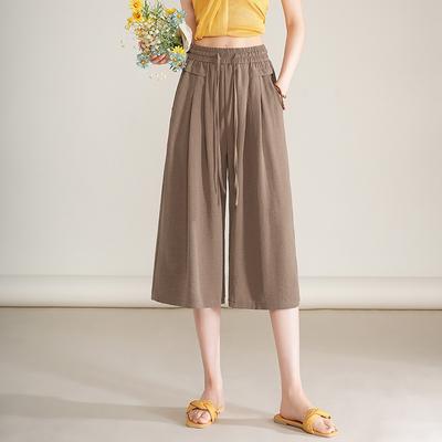 Women's Summer New Loose High-waisted Fashion Versatile Pleated Drape Lazy Wind Dress Pants Seven Pants