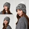 Zebra Knitted Hat Warm Cap Women's Winter Outdoor Thick Ear Protection Wool Cap