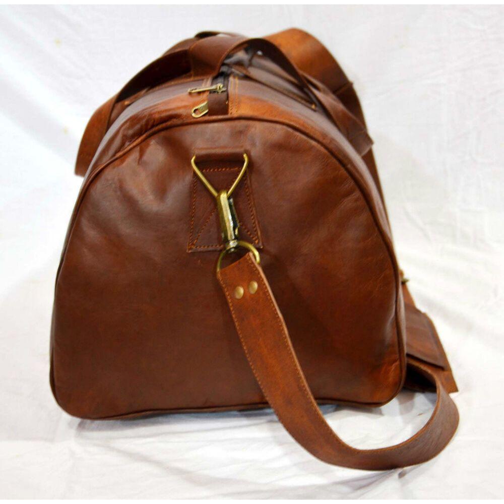 Men's Genuine Leather  Large Vintage Duffle Travel Gym Weekend Overnight Bag