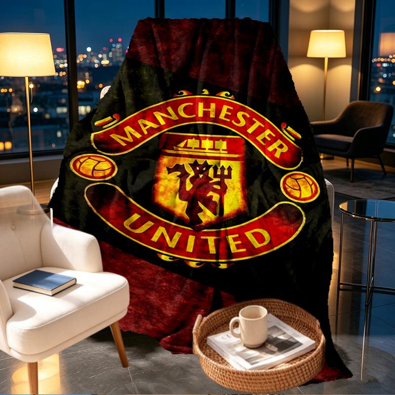 Manchester United F.C Print Blanket - Soft & Comfortable, for Bedroom, Travel, Sofa, Home Decoration - Birthday Christmas Gift for Friend