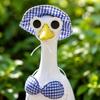 Inflatable Goose Pool Float with Five-Piece Bikini Set Includes Hat Sunglasses Top Skirt and Swim Ring for Summer Water Activities