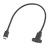 0.3M USB3.1 Type-C Panel Mount Extension Cable Male to Female Lockable Screw Ear 17mm Spacing Charging Data Cord for Cabinet PC