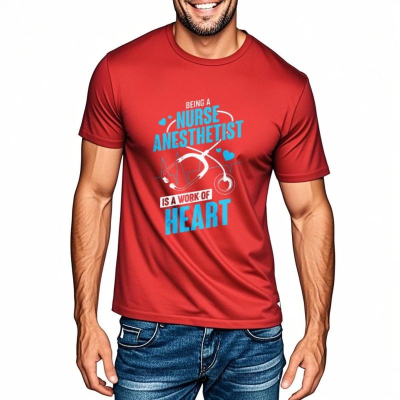 

Trendy Short Sleeve Shirt Comfortable Man O Neck t shirt Casual Being A Nurse Anesthetist Is A Work Of Heart Anime Women tops S
