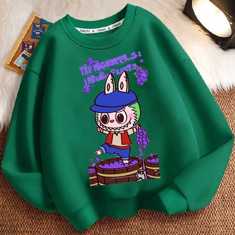 

Children s Cute Tops for Autumn and Winter: Loose Long-sleeved Round-neck Hoodies for Boys and Girls 160