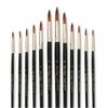 12pcs Paint Brush Set Black Handle Double Color Tip Brushes for Kids
