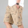 Youth Men's Casual Printed Bermuda Shorts Trendy Brand Middle-aged Men's Plus Size Shorts