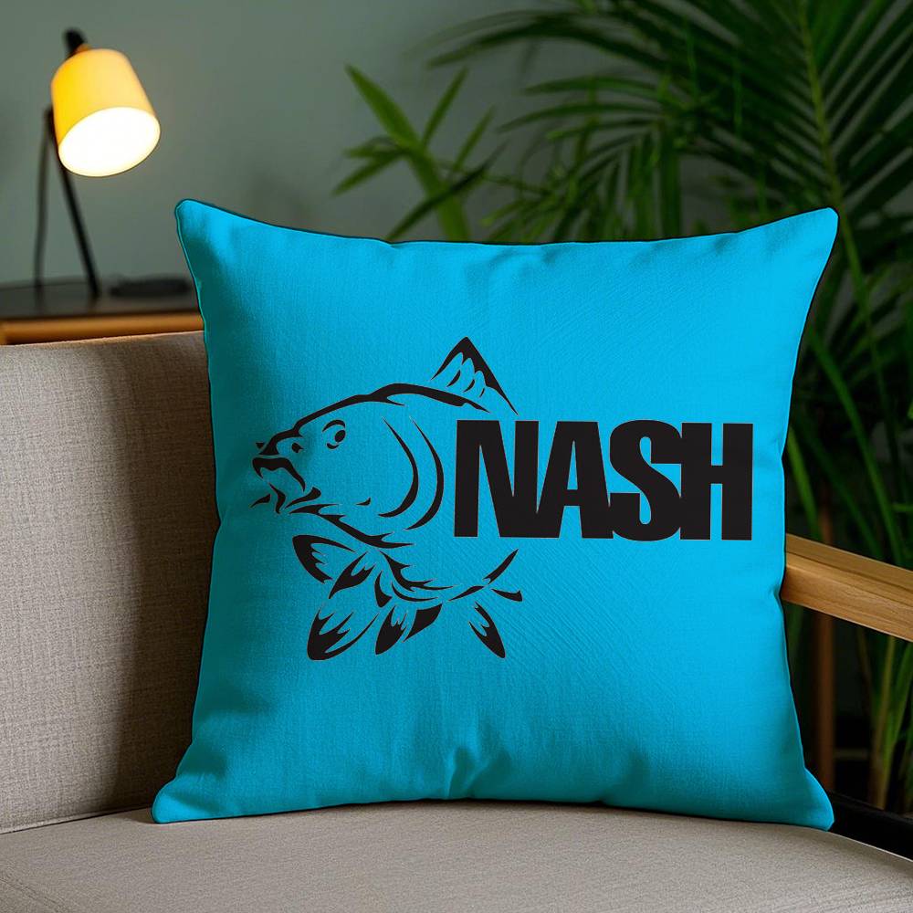 Pillow Case N-Nash Fishing logo Office Sofa Dorm Chair Back Short Plush Double-sided Printing Home Cushion Cover