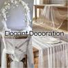 White Pearl Table Runner Tulle Fabric Lace Tablecloth Beaded Pearl Table Cover Mesh Sheer Table Cloth for Bridal Shower Birthday Party Wedding Arch