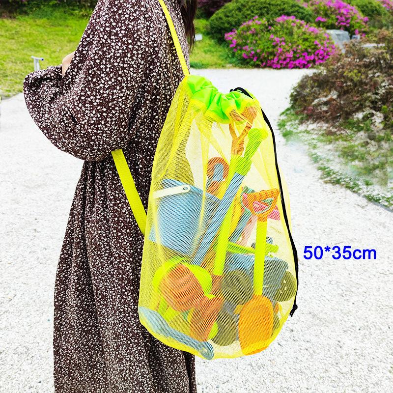 Outdoor Foldable Beach Mesh Bag Portable Children Sand Away Kids Beach Toys Clothes Sundries Storage Mesh Bags