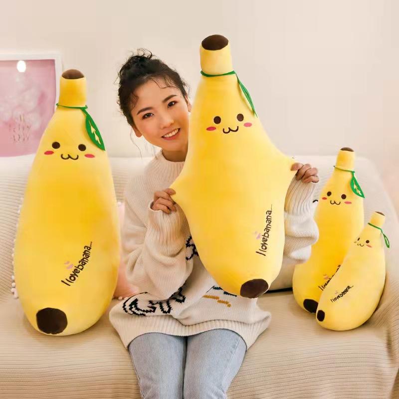 Banana-Shaped Plush Pillow, Long Sleeping Stuffed Toy