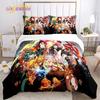 Demon Slayer's Japanese Carton Style Children's Print Beding Set with Soft Fabric Duvet Set Comfortable Bed Size Children's Girl Boy Gift