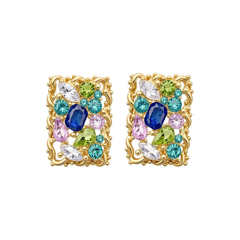 Silver Needle Luxury Rhinestone Water Drop Earrings: Exquisite Retro Style for Women