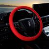 Car Steering Wheel Cover D-Shaped Handlebar Cover Summer Breathable Non-Slip Sweat-Absorbent Linen All-Season Universal Cartoon Cute for Women