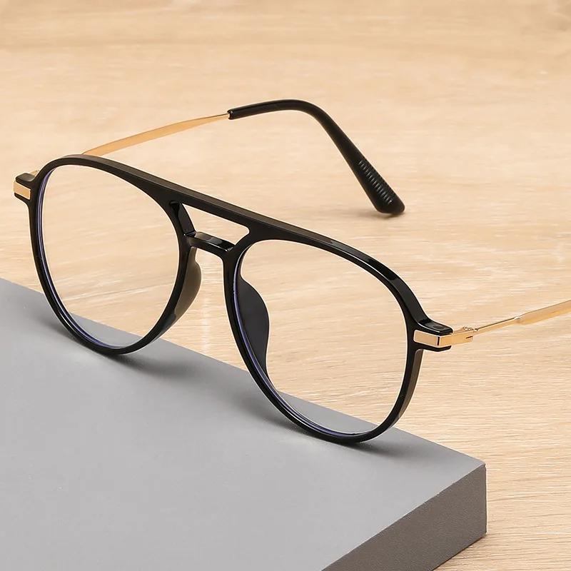 High Definition Anti Blue Presbyopic Glasses Men Womens New Trend Reading Glasses Oversized Frame Double Beam Frame Far Sight