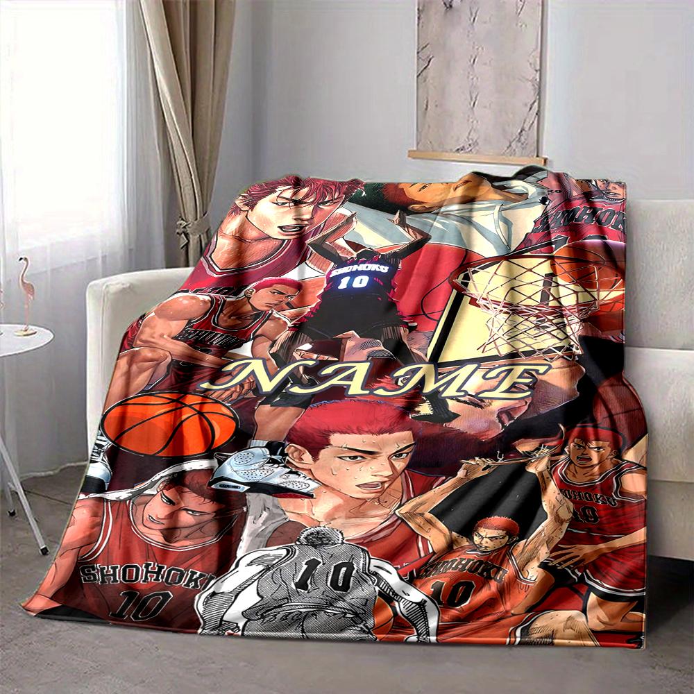 Custom 1pc Slam Dunk: Passion Blanket, Soft And Comfortable Blanket, Casual Warm, Camping Travel Blanket, Birthday Gift Q912169