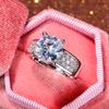 European and American Ornament fashion creative zircon gemstone ring Anniversary gift ring for women