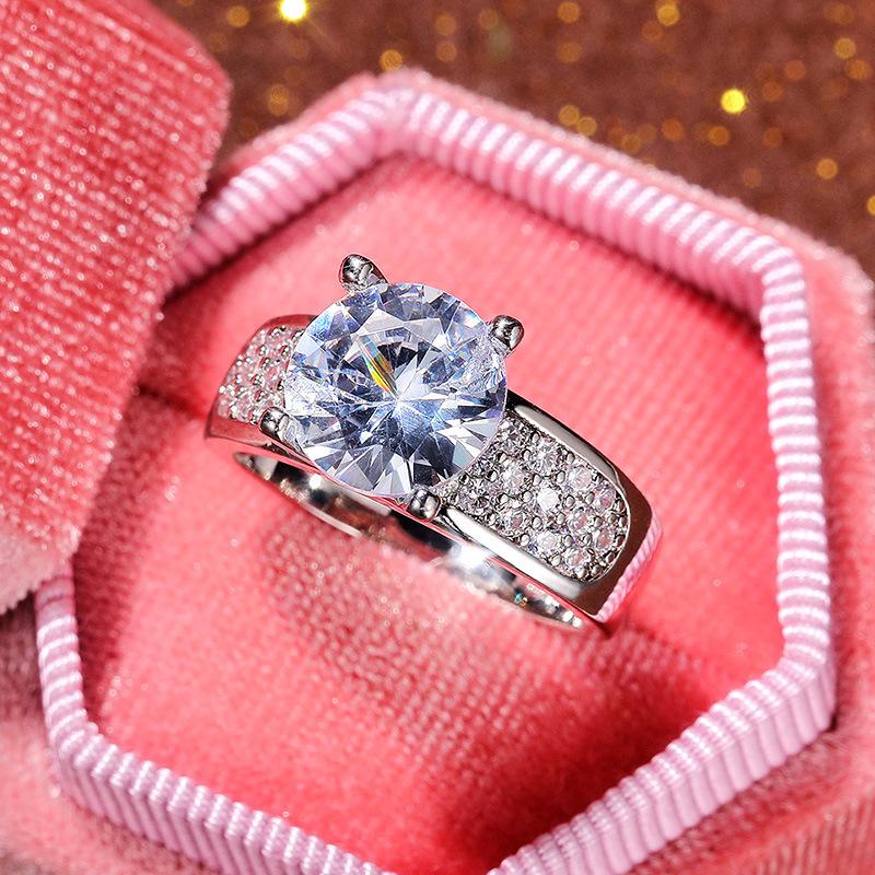 European and American Ornament fashion creative zircon gemstone ring Anniversary gift ring for women